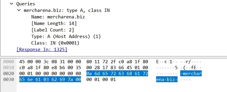Figure 18: Analysis details of Wireshark capture