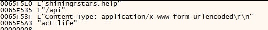 Figure 19: POST request arguments starting Alternative Domain, Endpoint,
Content-Type and request body
