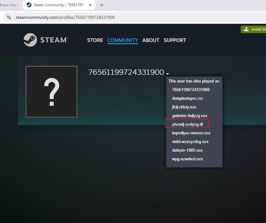 Figure 21: Threat actor frequently modifies the steam usernames