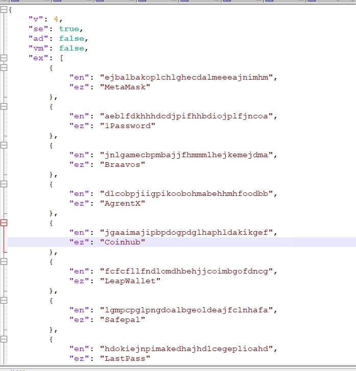 Figure 23: Decrypted Response containing build version, walletnames