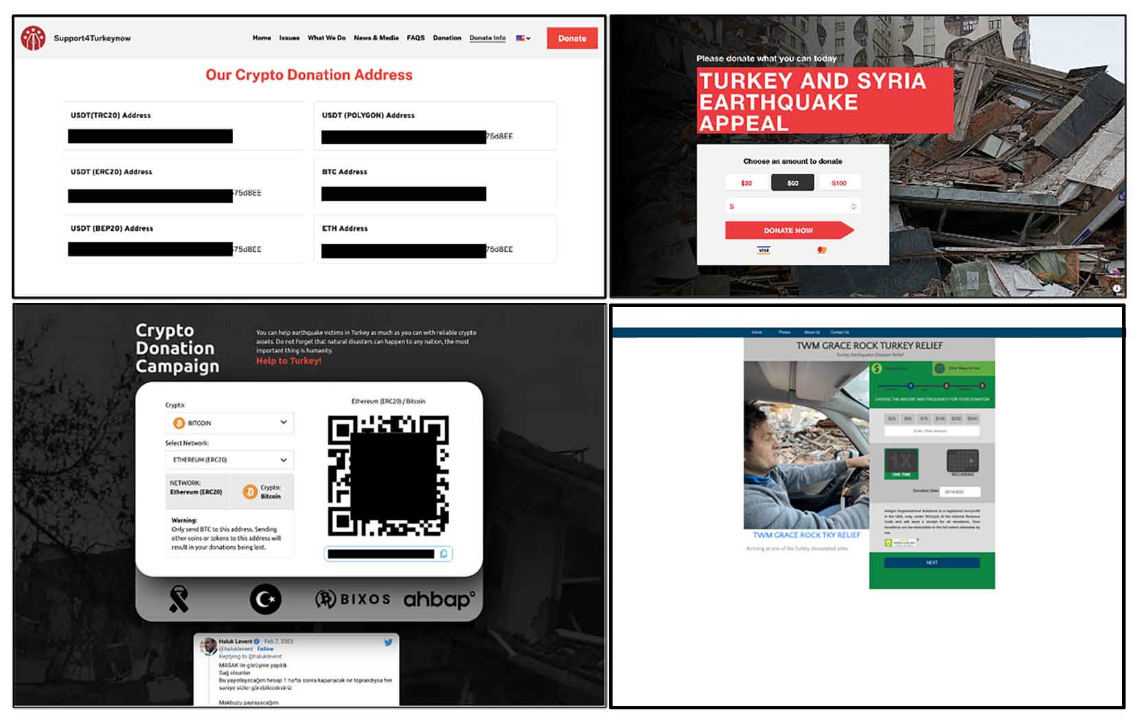 Malicious Websites for Donation Scams