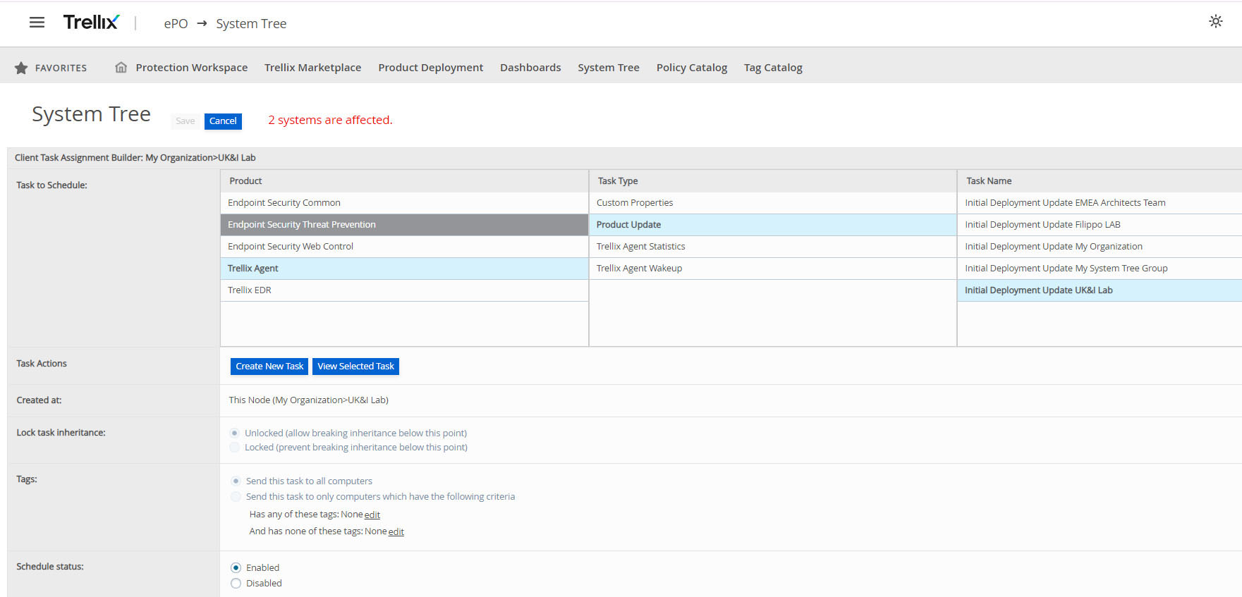 Figure 5.2: A customer task assignment