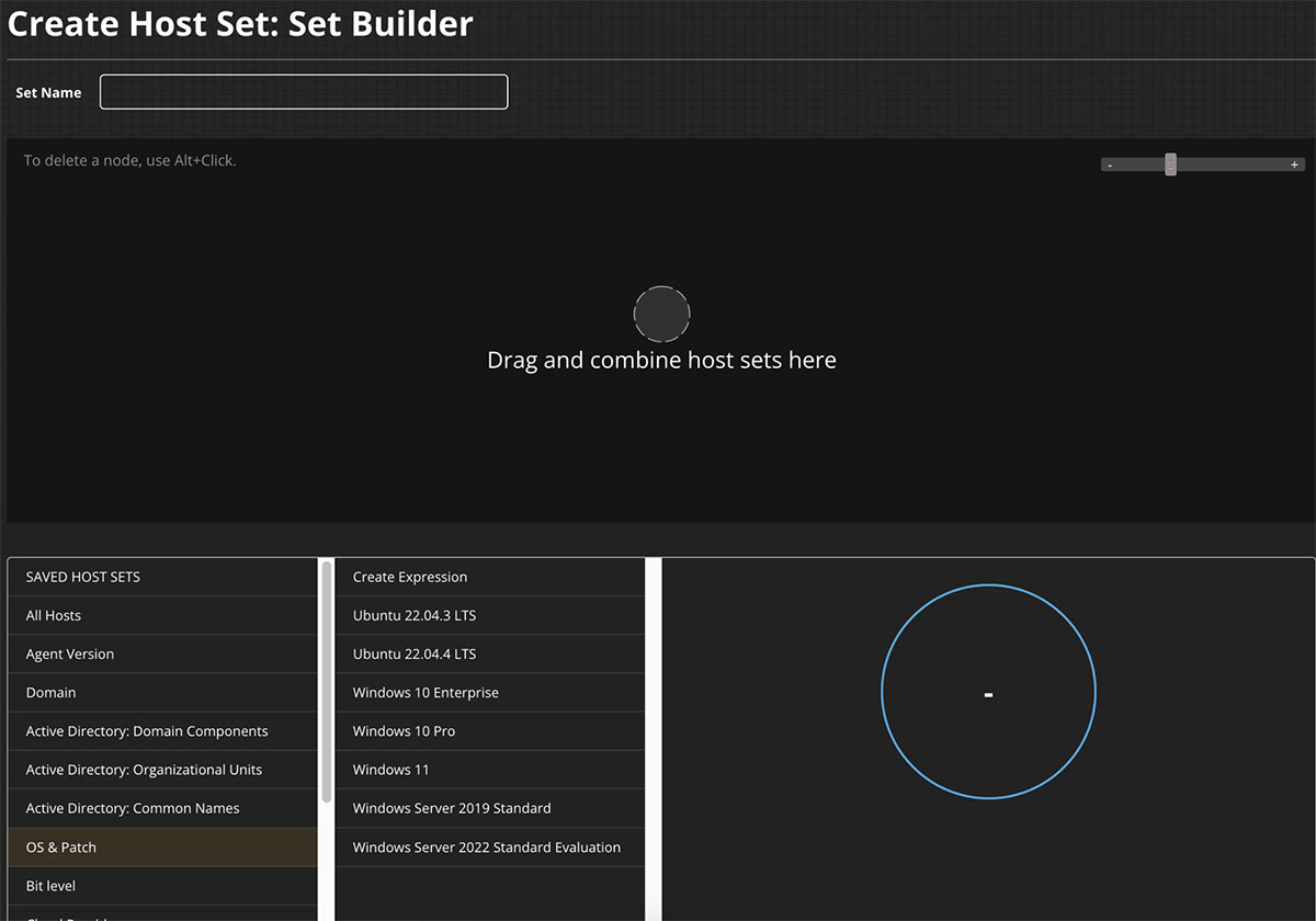 Figure 5: The Host Set Builder in HX Appliance