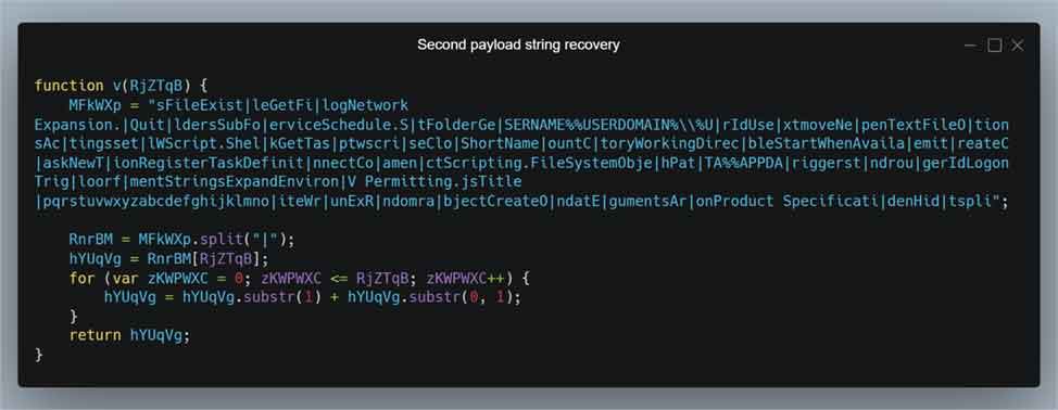 Figure 2 - The second decoded payload's string recovery function
