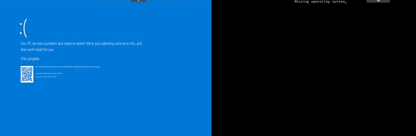 Figure 8. Once the deletion of data is complete, a reboot executes, and the system is no longer operable