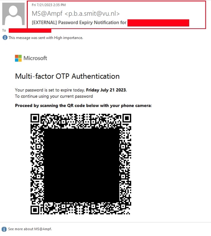 Fig 1-2: Emails containing only embedded image having text and QR Code