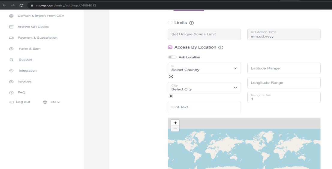 Fig 24: Internal panel for me-qr.com