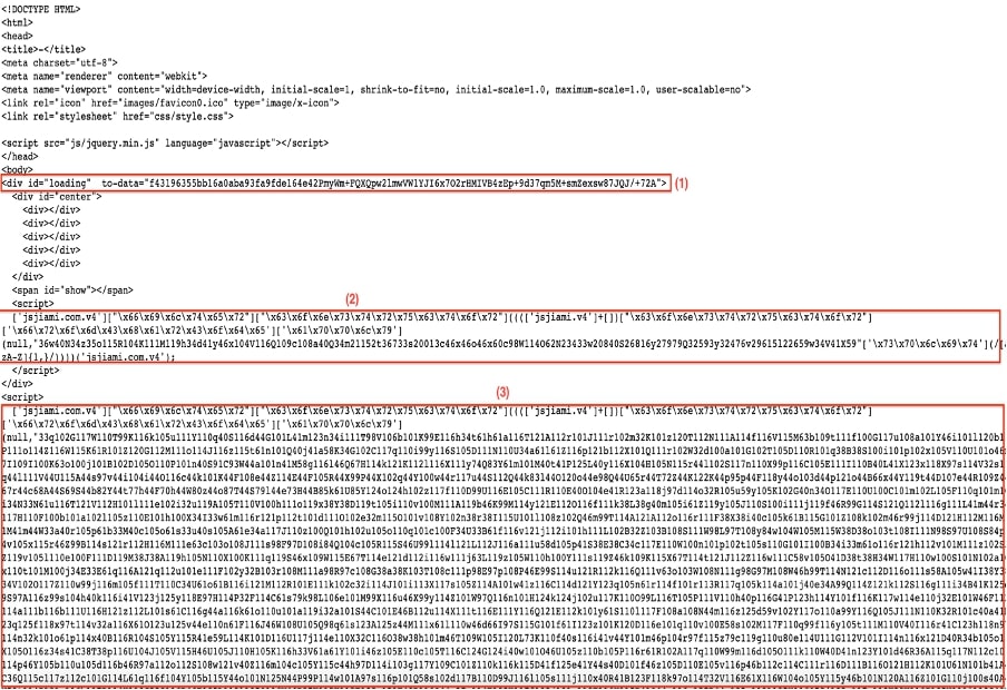 Fig 8: Obfuscated content using JSJIAMI library