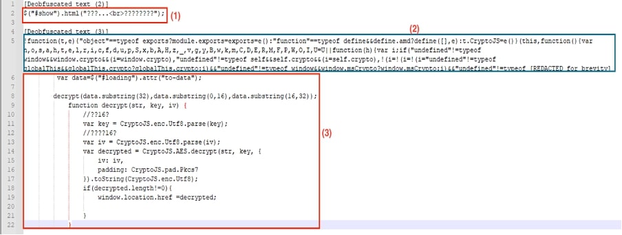 Fig 9: De-obfuscated code of 2 and 3 of Fig 8