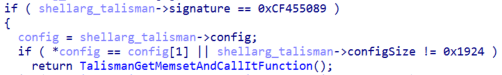 Figure 9. The length and signature check of the config