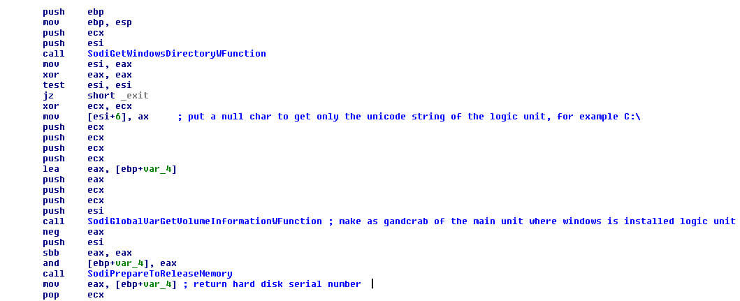 GET DISK SERIAL NUMBER TO MAKE CRC32 HASH