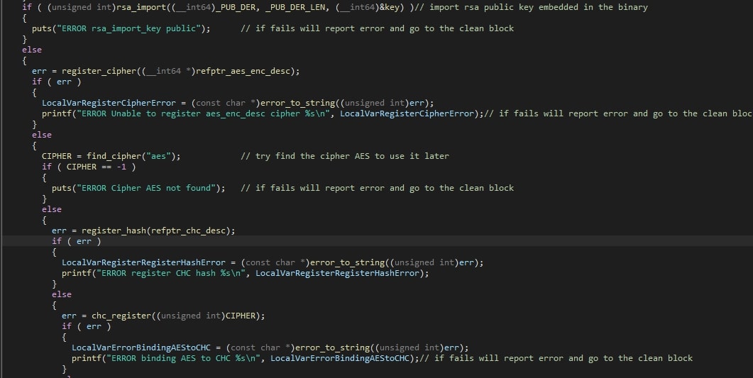 Figure 3 - Cryptographic preparations by the ransomware