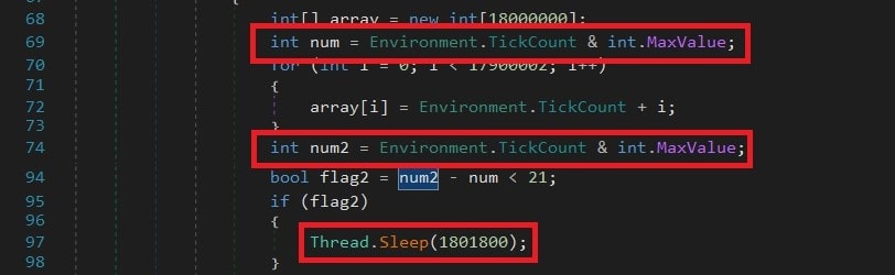  Figure 10.2: Anti-Analysis using TickCount