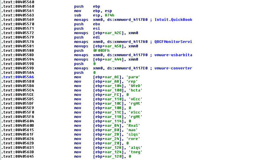 Figure 11. Hardcoded service names