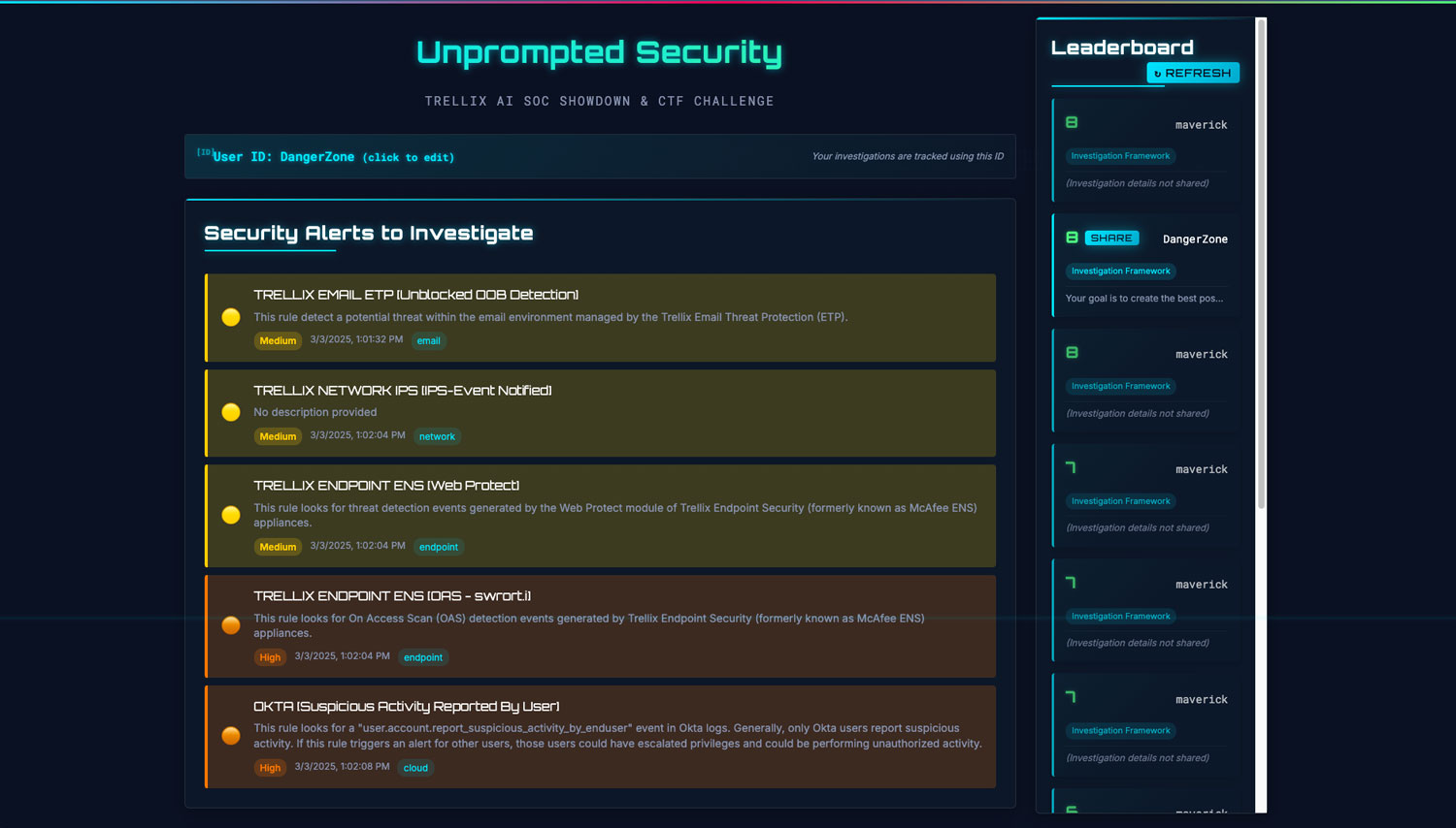 The Trellix “Un-prompted” workshop involves a capture the flag exercise to test your prompting skills and see how Trellix Wise can help you avoid the time and effort of prompt engineering.