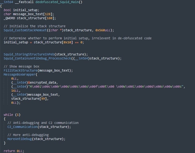 Figure 7: This is an example of the de-obfuscated control flow.