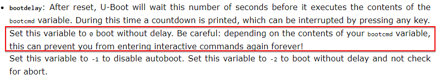 Figure 23. UBoot Manual for bootdelay