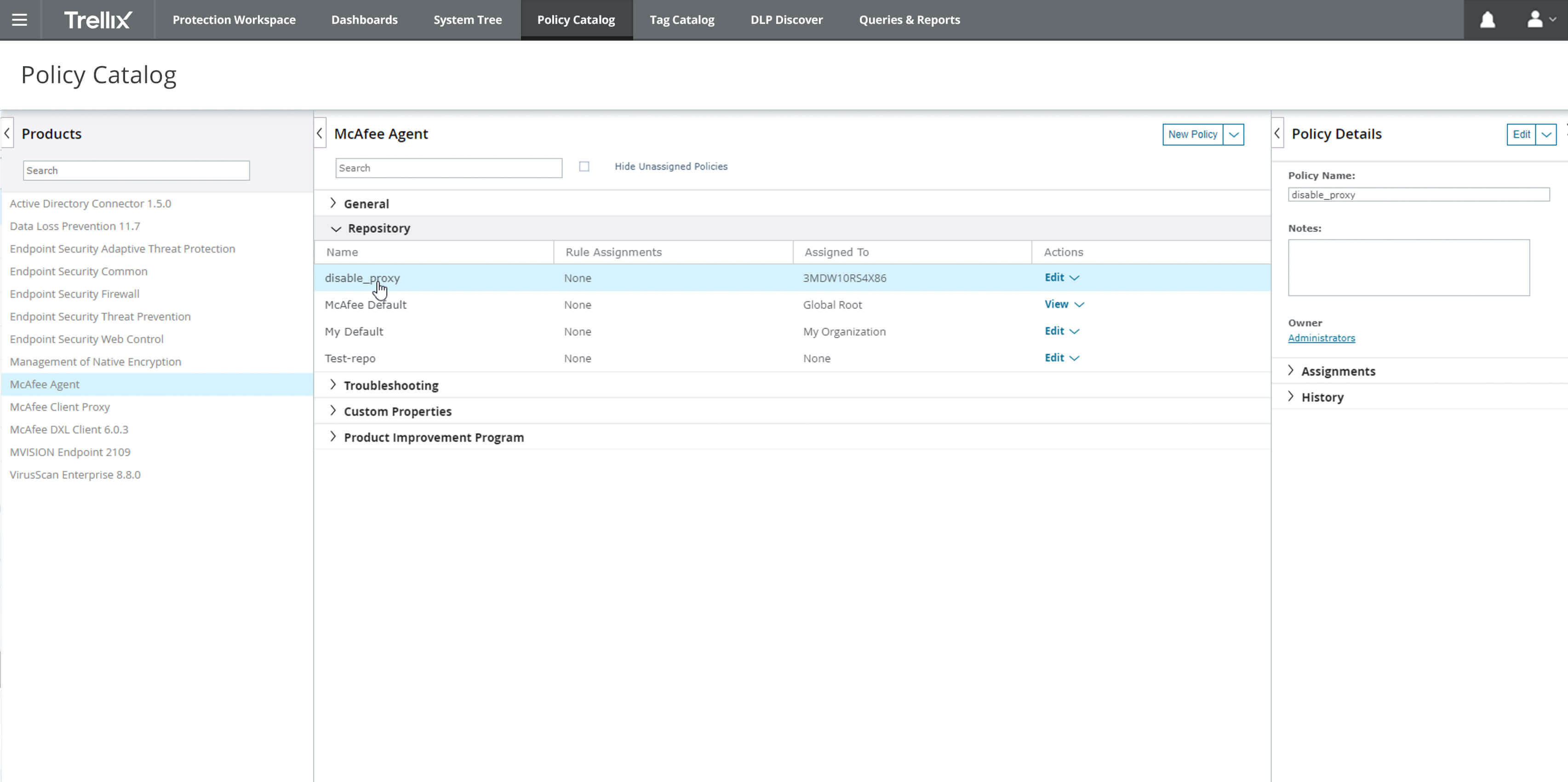 Policy Management Catalogue keeps context of your workflow across the board.