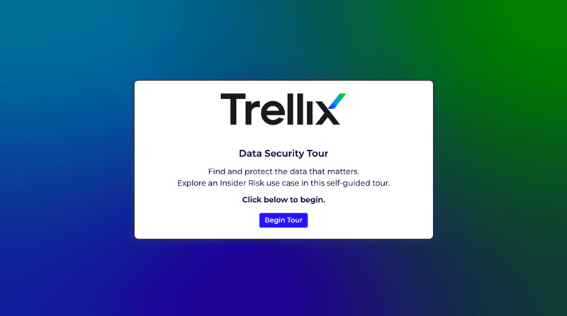 Screenshot of Trellix Data Security Tour