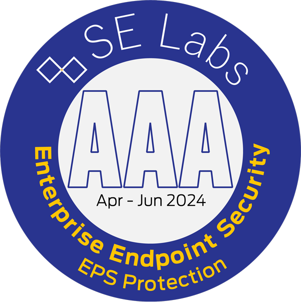 SE Labs AAA Enterprise Endpoint Security - Logotipo del segundo trimestre de 2024