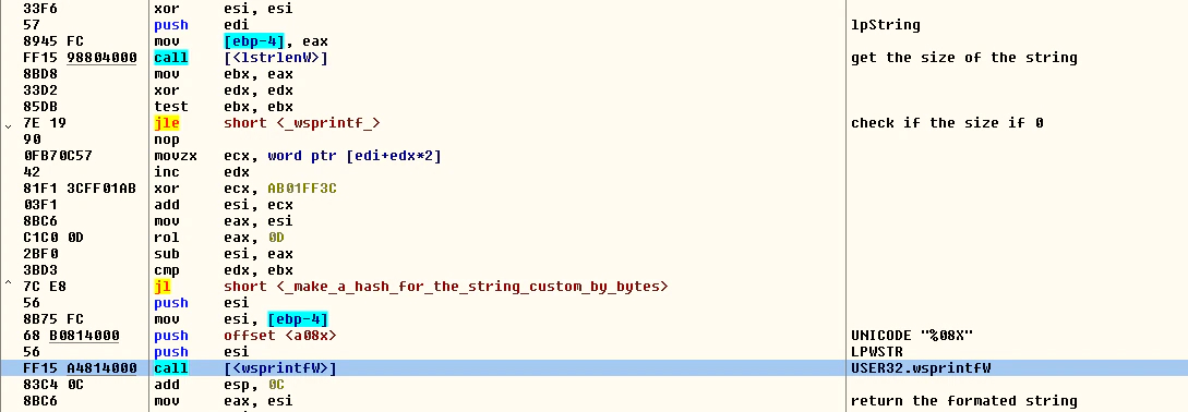 FIGURE 7. MAKE THE CUSTOM HASH AND FORMAT AS UNICODE STRING