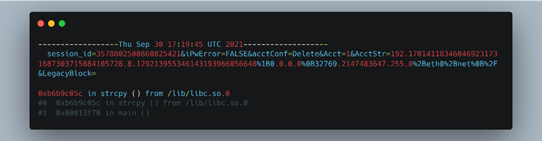Result from the Radamsa fuzzer.