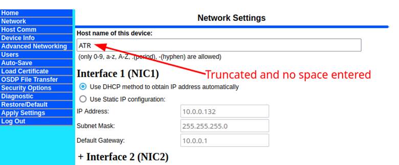 Truncated hostname with no space