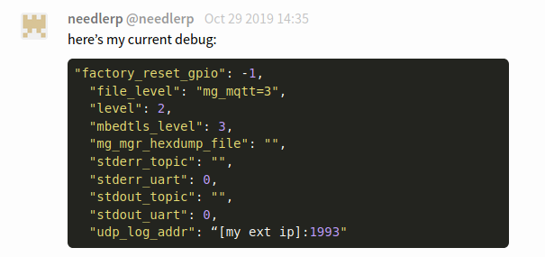 Figure 20. How to enable UDP logging post