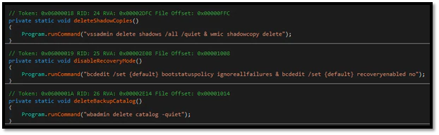 Figure 7. .NET analysis with command line details