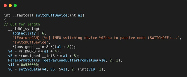 Figure 5: switchOffDevice