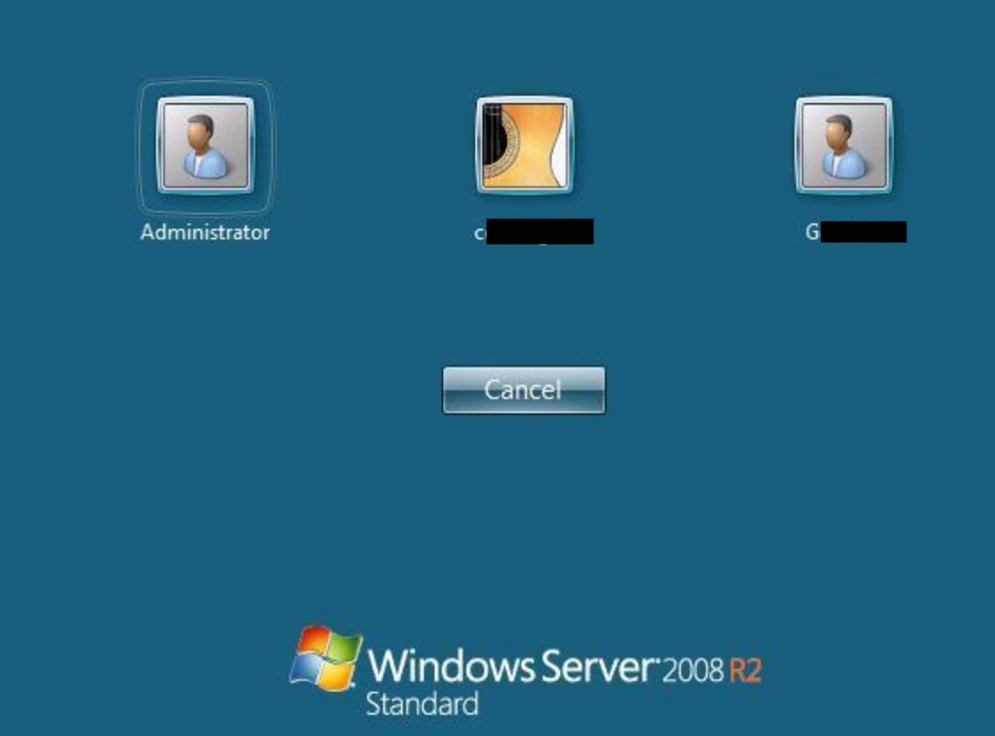 A login screen that matches the configuration offered in the RDP shop