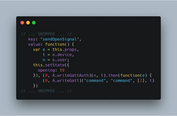 Figure 12. How the Android application sends the unlock command