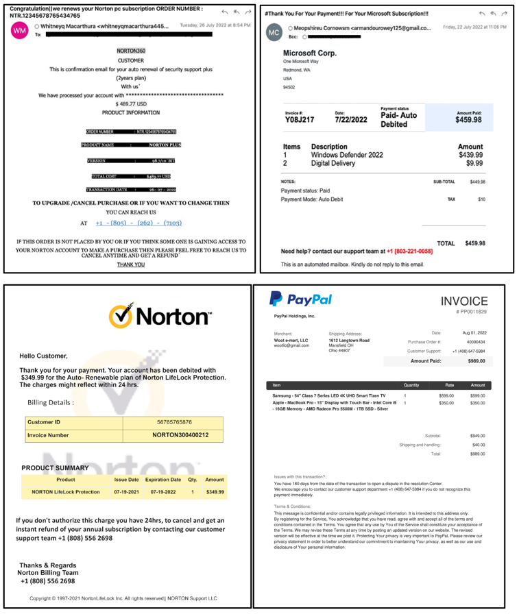 Figure. 2: Sample emails
