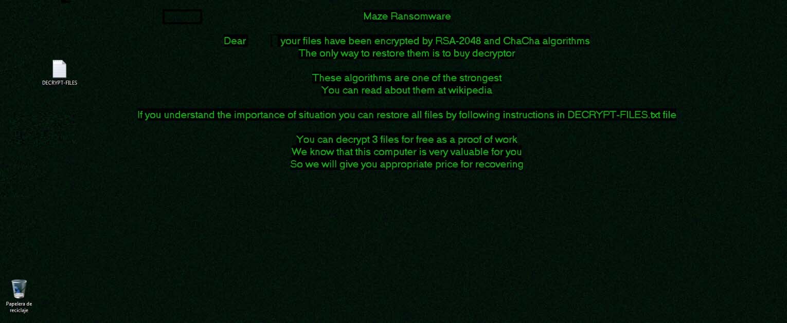 FIGURE 24. THE MALWARE CHANGES THE DESKTOP WALLPAPER AFTER CRYPTING THE FILES