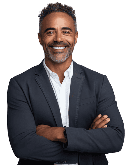 Man smiling with arms crossed